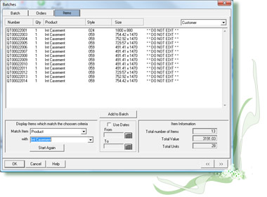 Window industry batching software for windows, doors and other batches.