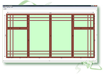 Caliburn Fusion Window industry software module for Georgian, colonial, leaded, federation, confederation & lead bar designs. With line-through.