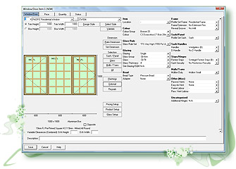 Caliburn Fusion Window industry software module for diamond lead, queen anne leaded, & lead bar & grids designs. With line-through.